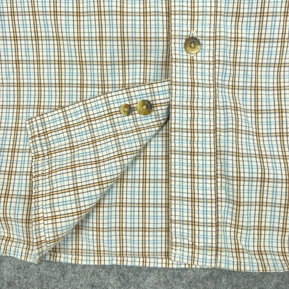 LL Bean Shirt Mens Large Brown Check Long Sleeve Button Up Cotton Outdoors Work - Picture 7 of 13